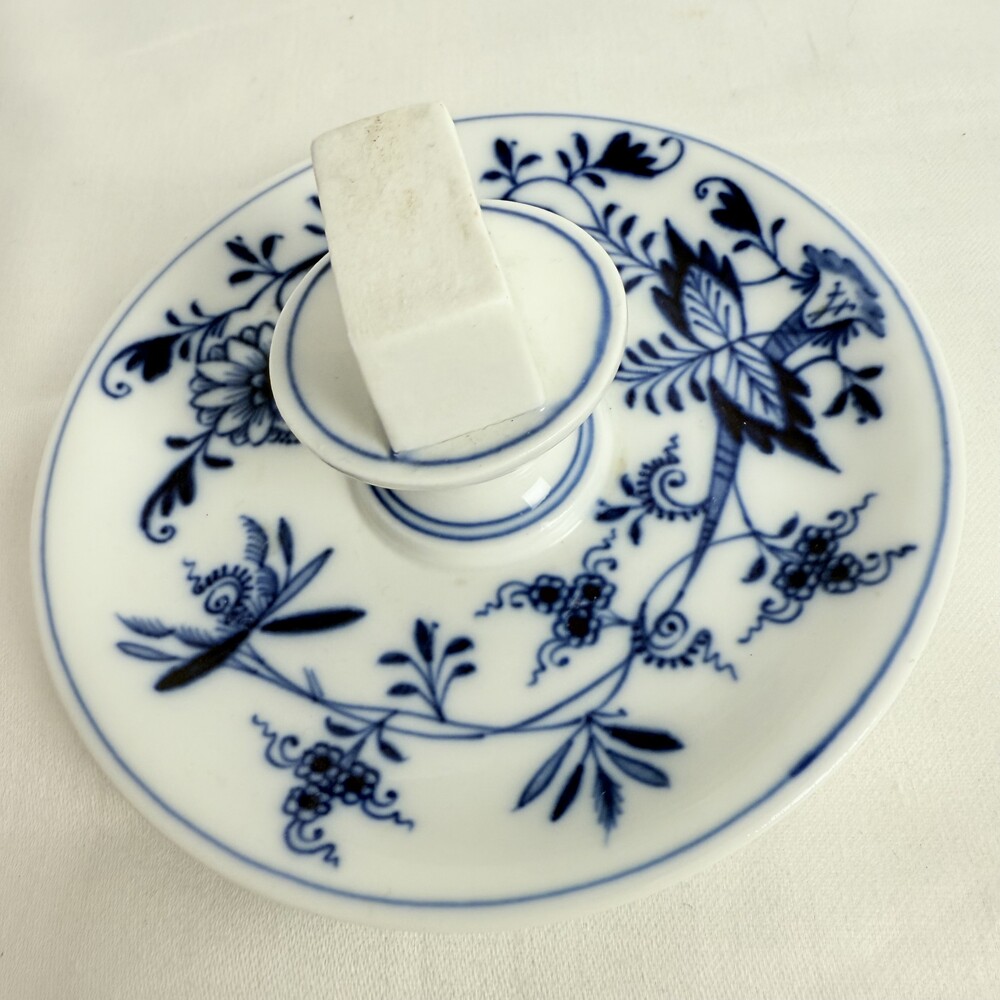 Antique Meissen Blue Onion Porcelain Matchbox Holder Traditional Germany - Picture 11 of 12